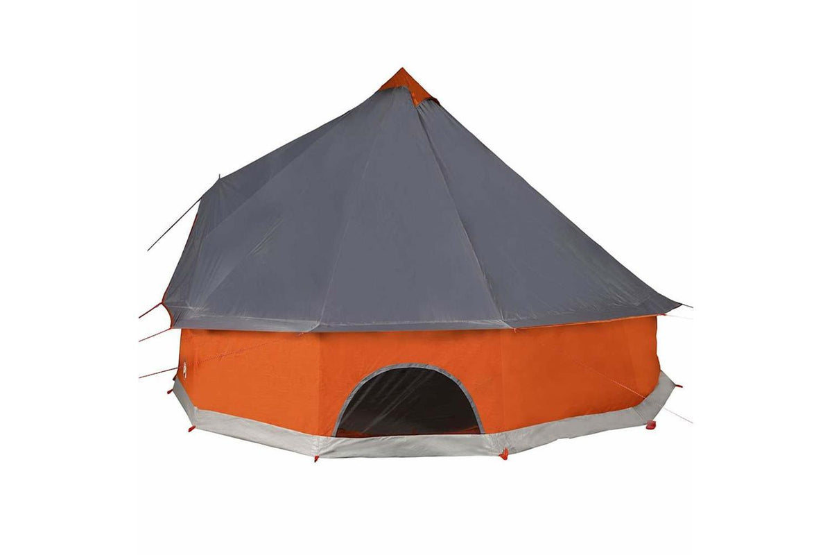 Vidaxl Family Tent Tipi 12-person Grey And Orange Waterproof-7