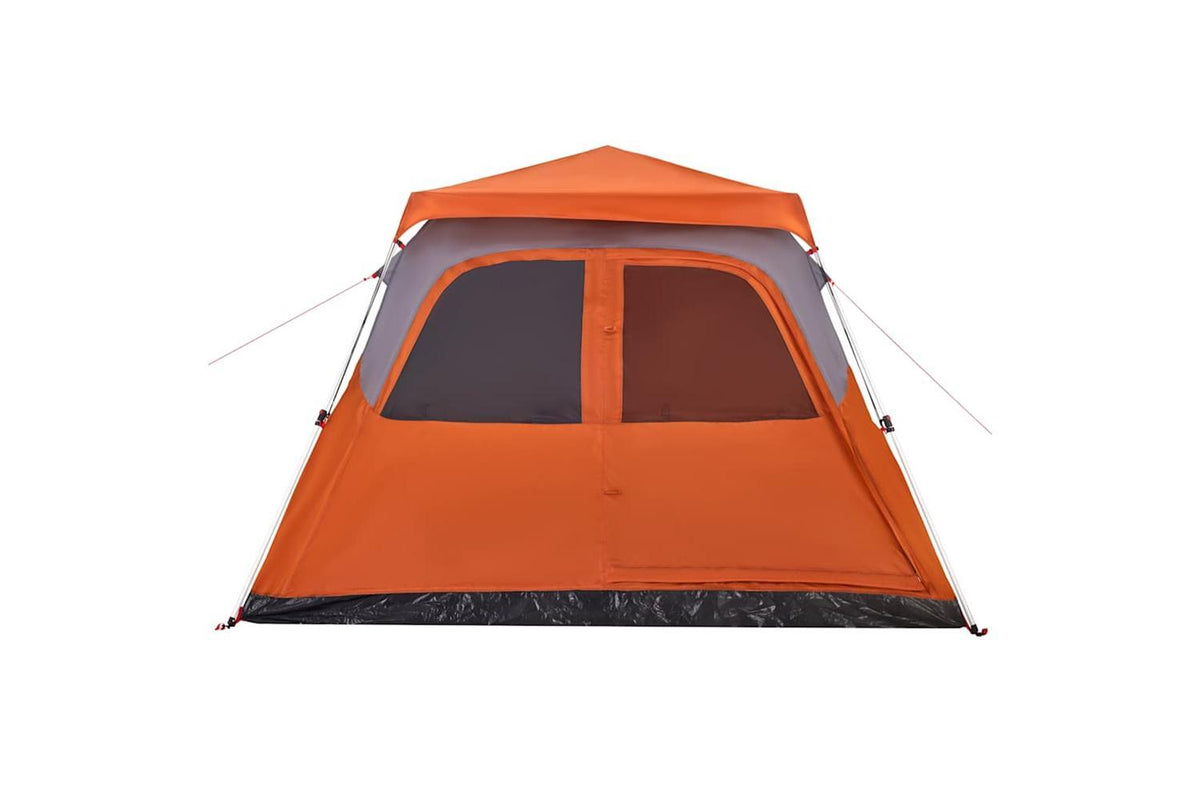 Vidaxl Family Tent Dome 6-person Grey And Orange Quick Release-6