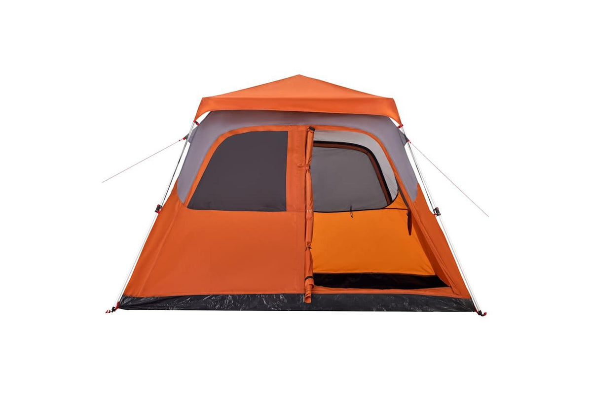 Vidaxl Family Tent Dome 6-person Grey And Orange Quick Release-7