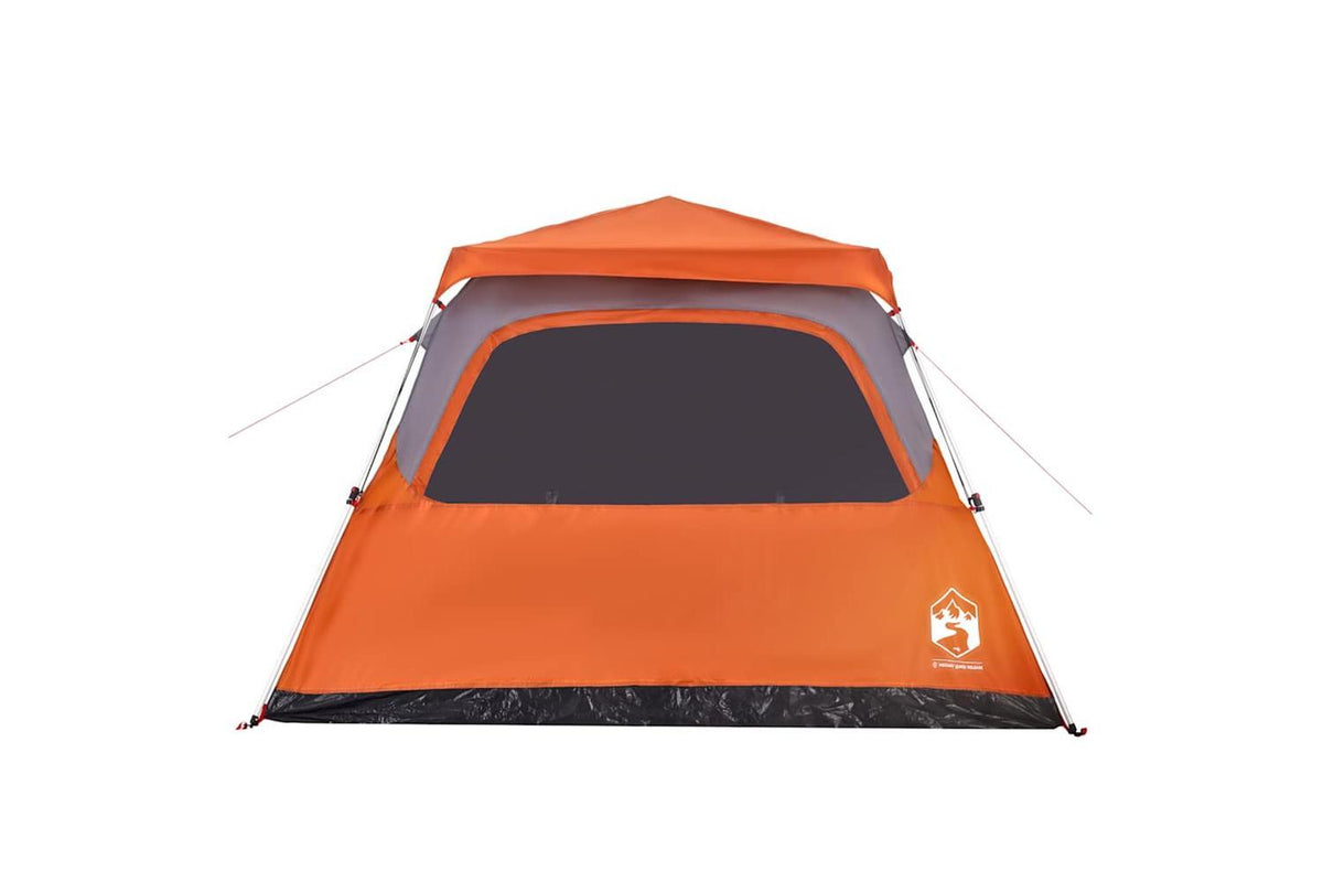 Vidaxl Family Tent Dome 6-person Grey And Orange Quick Release-8