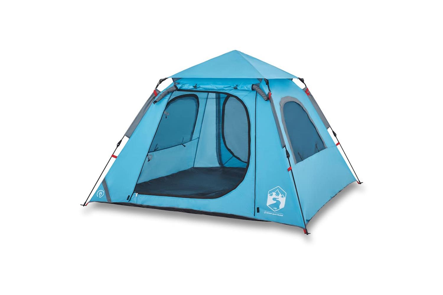 Vidaxl Camping Tent Dome 4-person Blue Quick Release