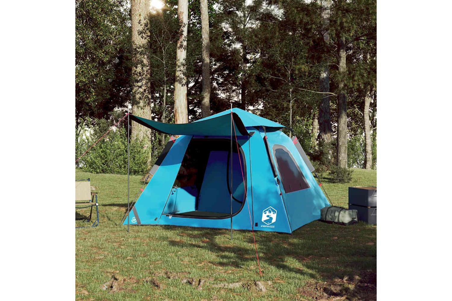 Vidaxl Camping Tent Dome 4-person Blue Quick Release-3