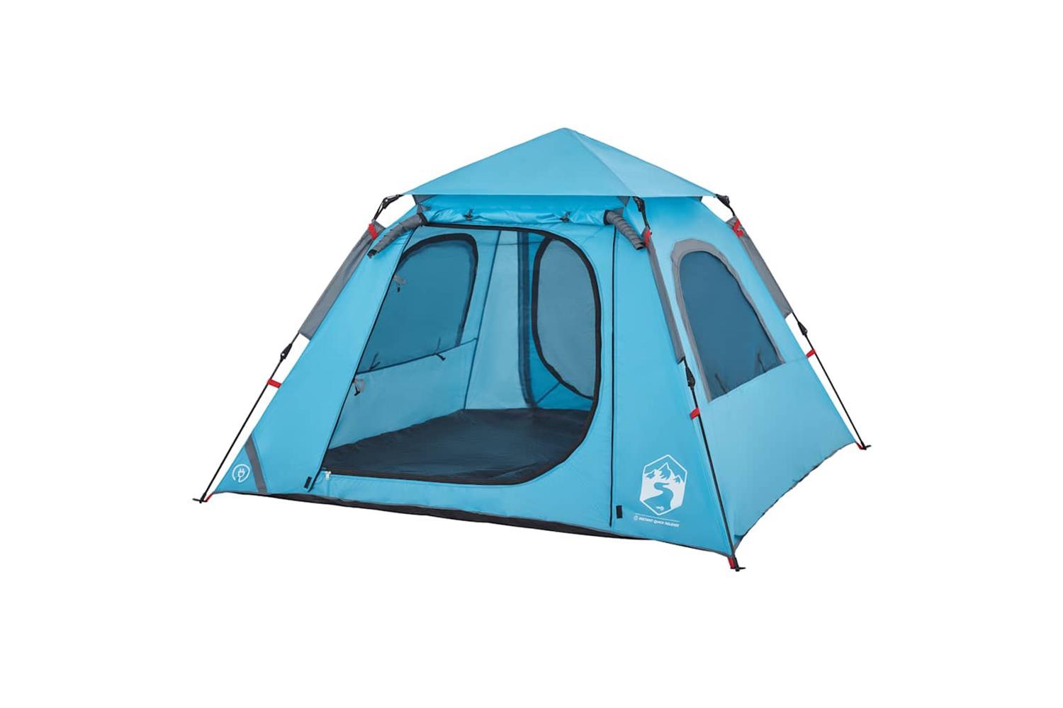 Vidaxl Camping Tent Dome 4-person Blue Quick Release-4