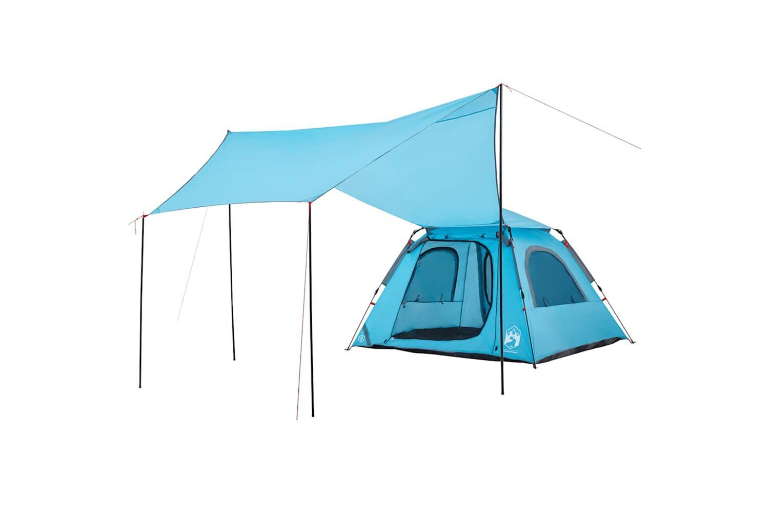 Vidaxl Camping Tent Dome 4-person Blue Quick Release-9