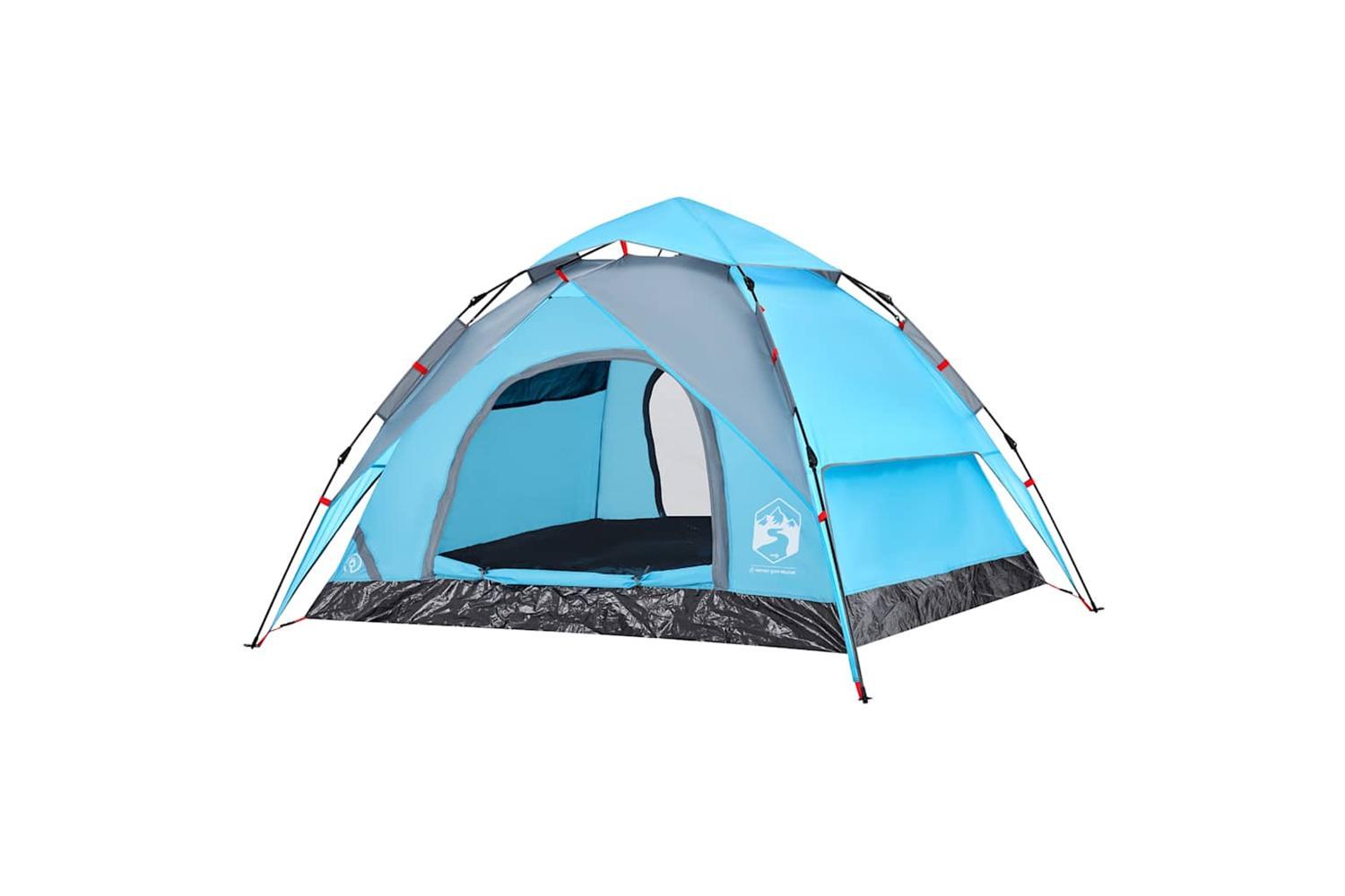 Vidaxl Camping Tent Dome 3-person Blue Quick Release-4
