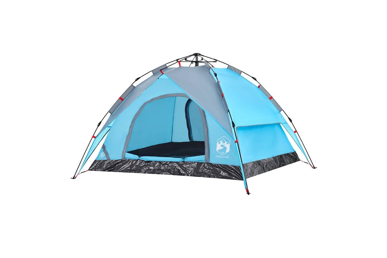 Vidaxl Camping Tent Dome 3-person Blue Quick Release-5
