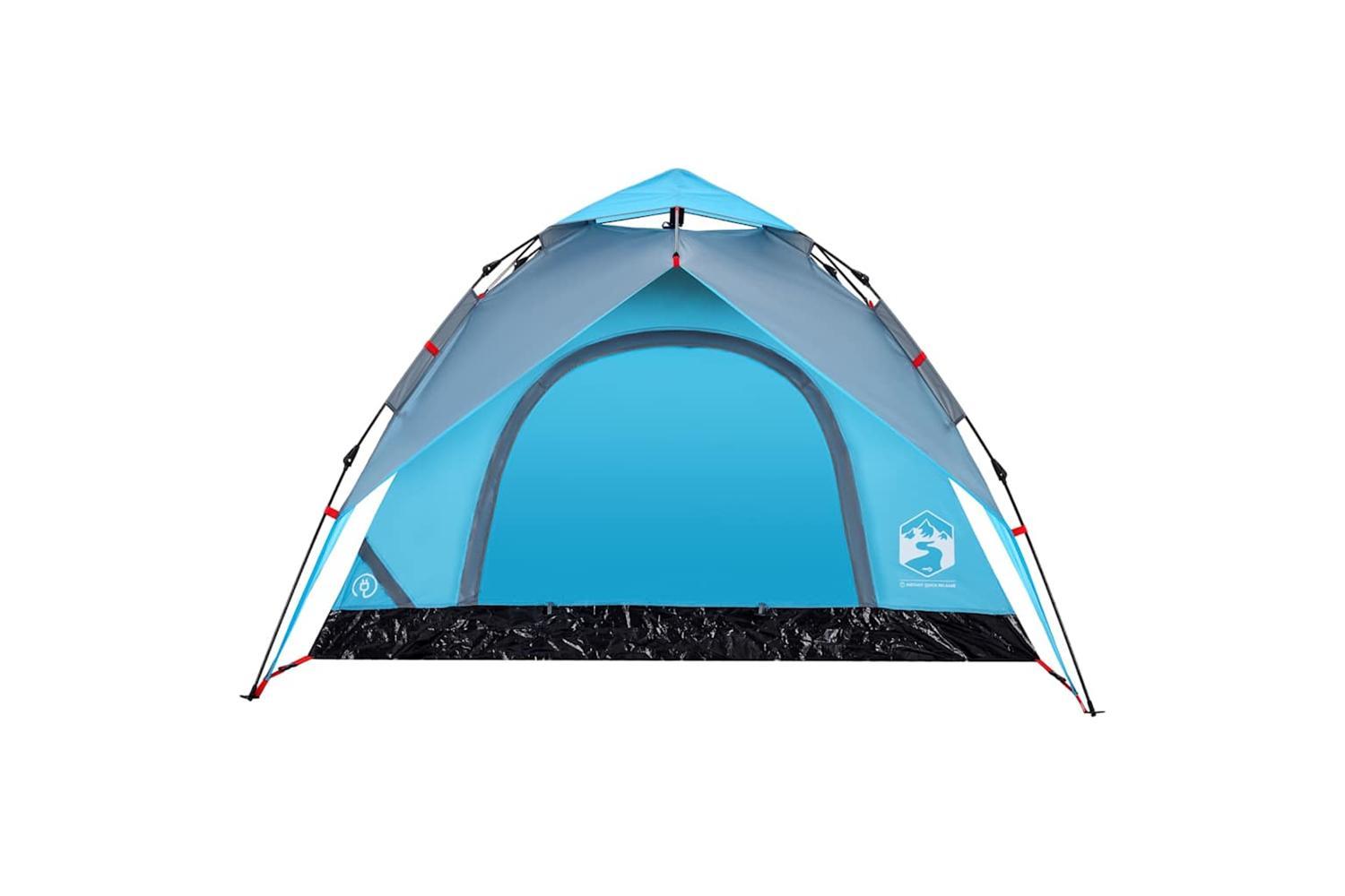 Vidaxl Camping Tent Dome 3-person Blue Quick Release-6