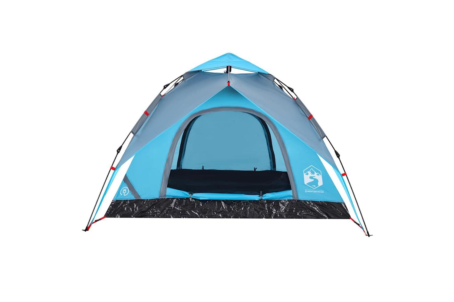 Vidaxl Camping Tent Dome 3-person Blue Quick Release-7