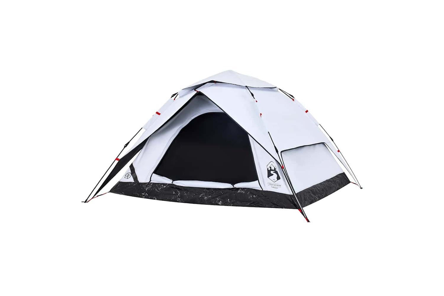 Vidaxl Camping Tent Dome 4-person White Blackout Fabric Quick Release-4