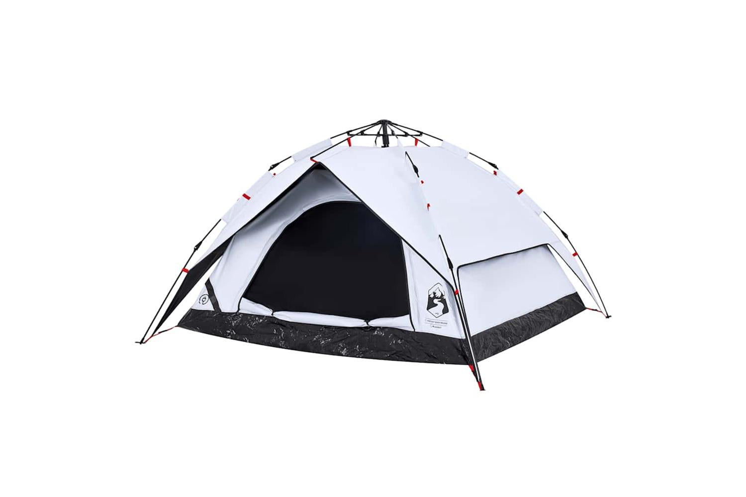 Vidaxl Camping Tent Dome 4-person White Blackout Fabric Quick Release-5