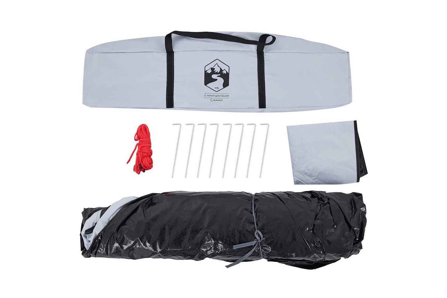 Vidaxl Camping Tent Dome 4-person White Blackout Fabric Quick Release-10