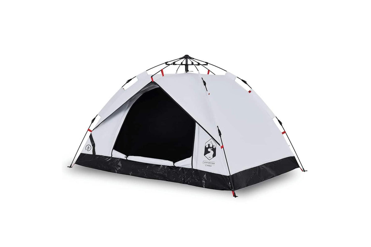 Vidaxl Camping Tent Dome 2-person White Blackout Fabric Quick Release-2