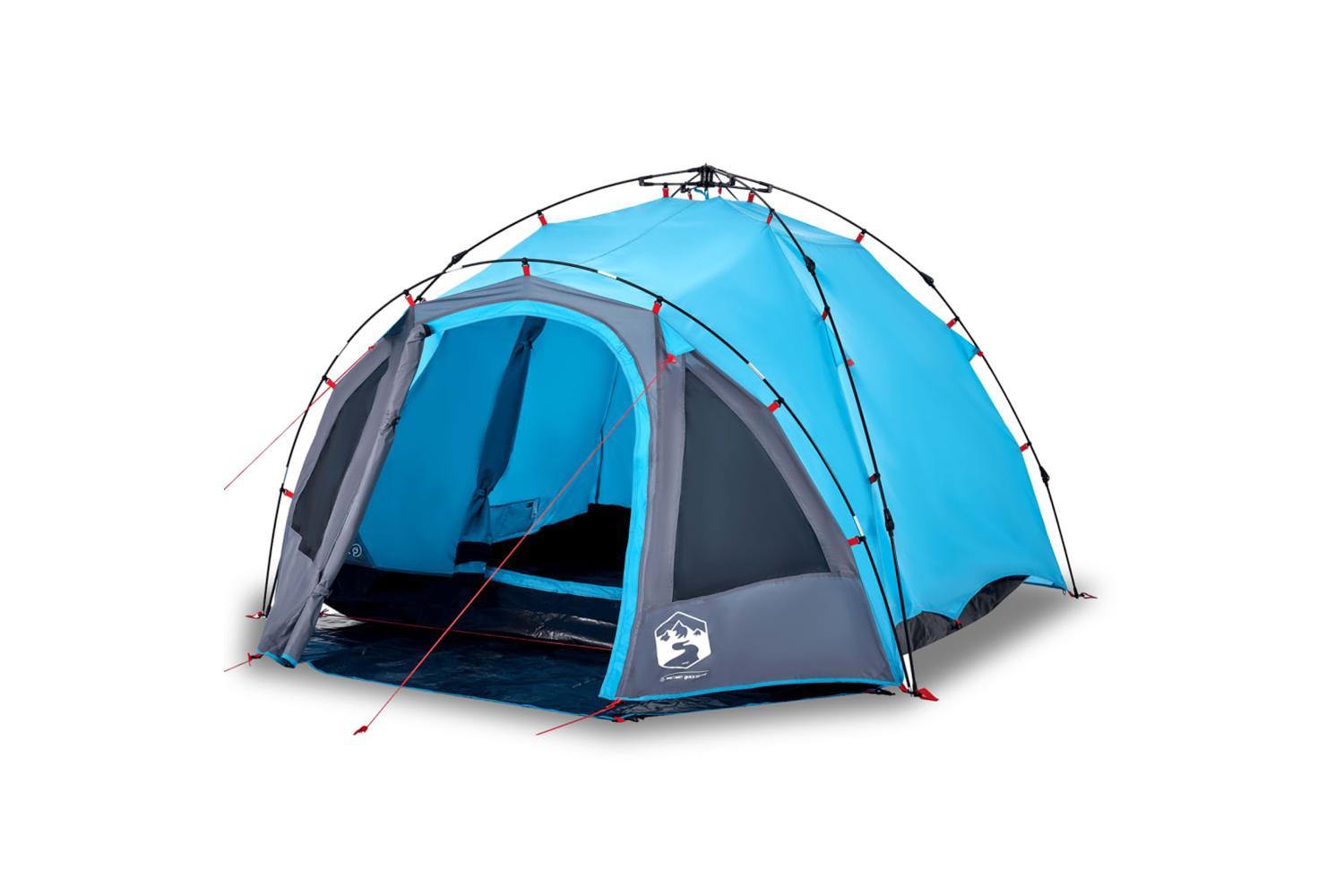 Vidaxl Camping Tent Dome 3-person Blue Quick Release-2