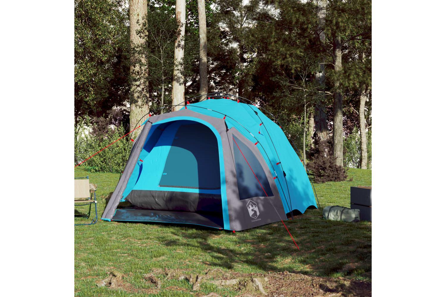 Vidaxl Camping Tent Dome 3-person Blue Quick Release-3