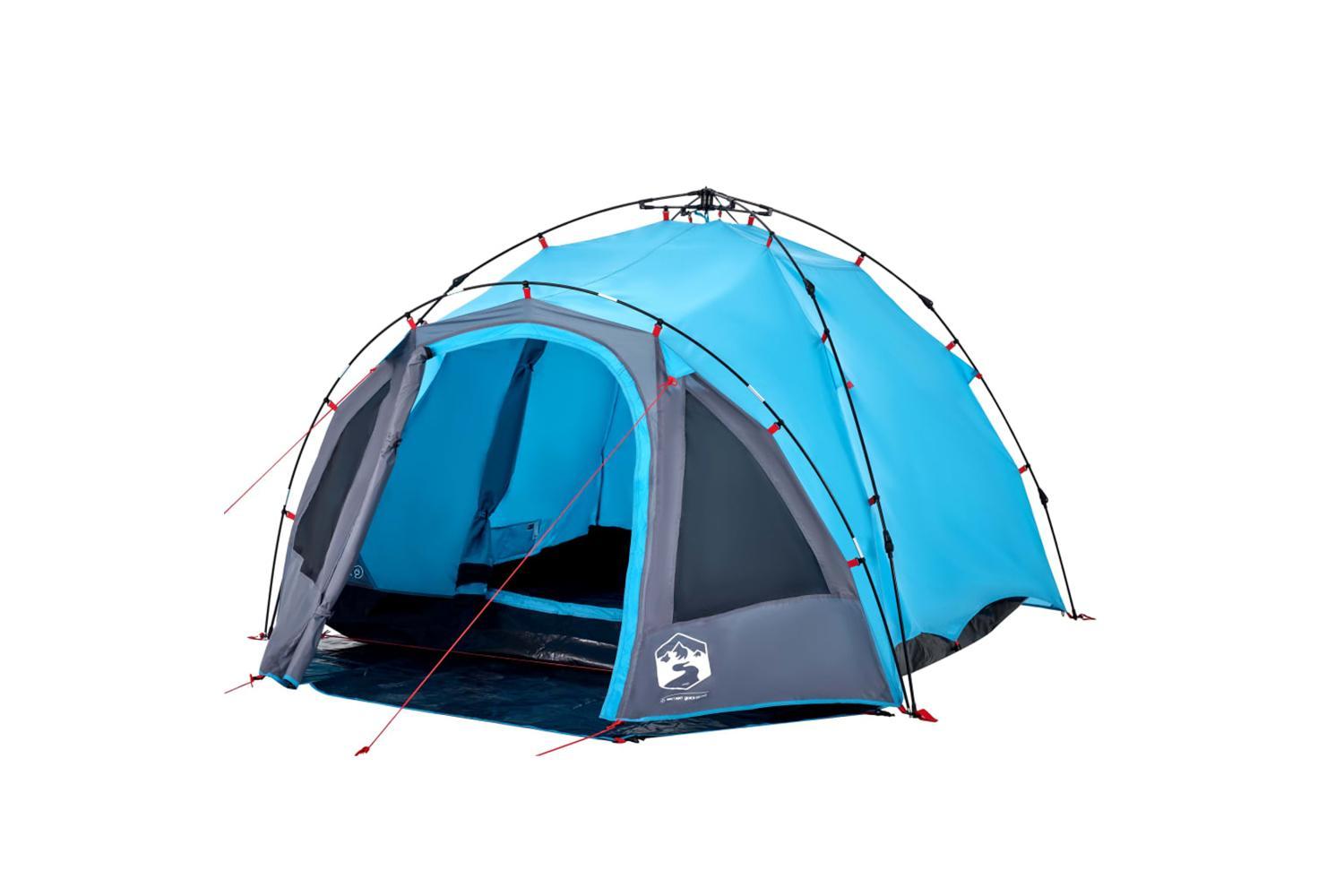 Vidaxl Camping Tent Dome 3-person Blue Quick Release-4