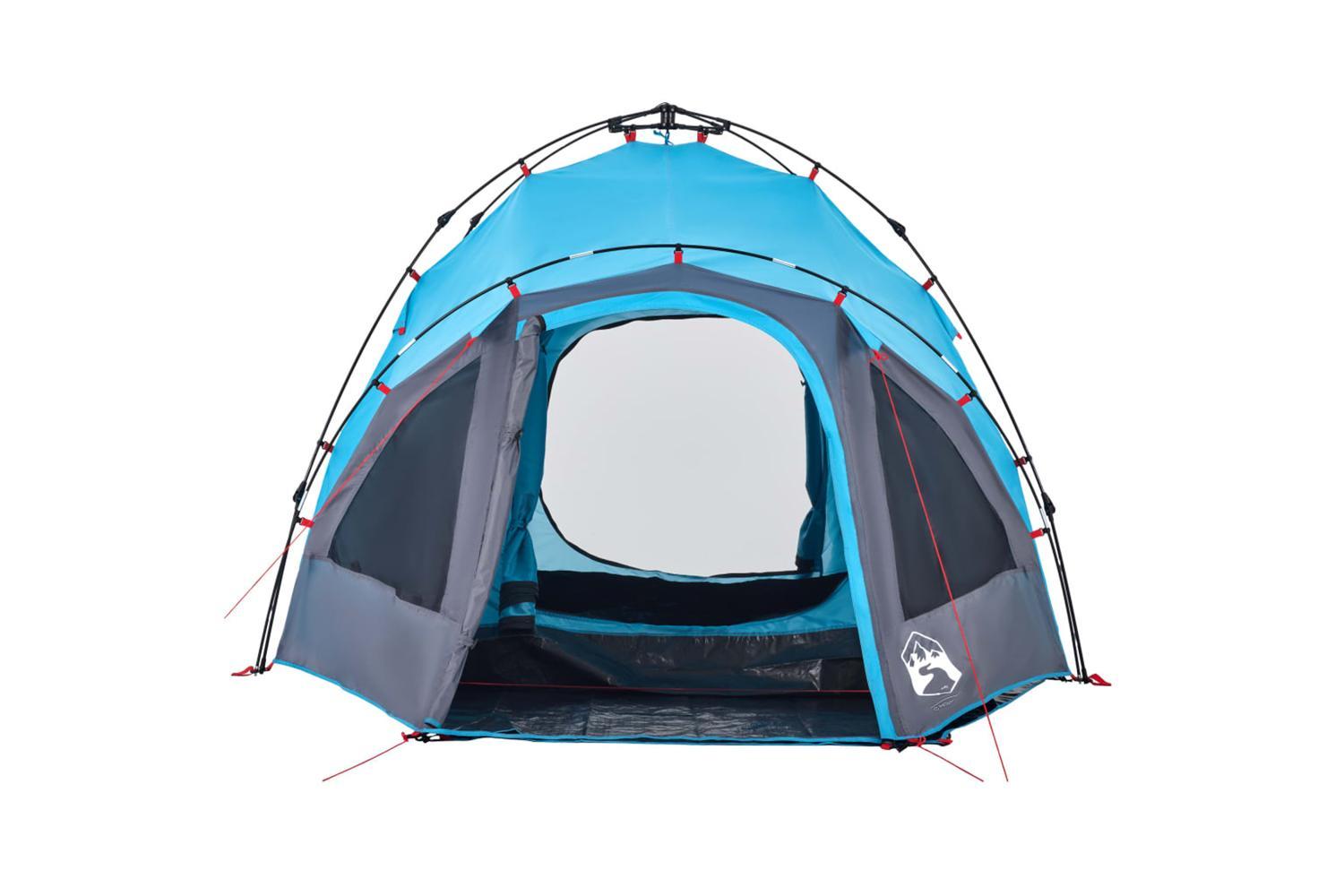 Vidaxl Camping Tent Dome 3-person Blue Quick Release-7