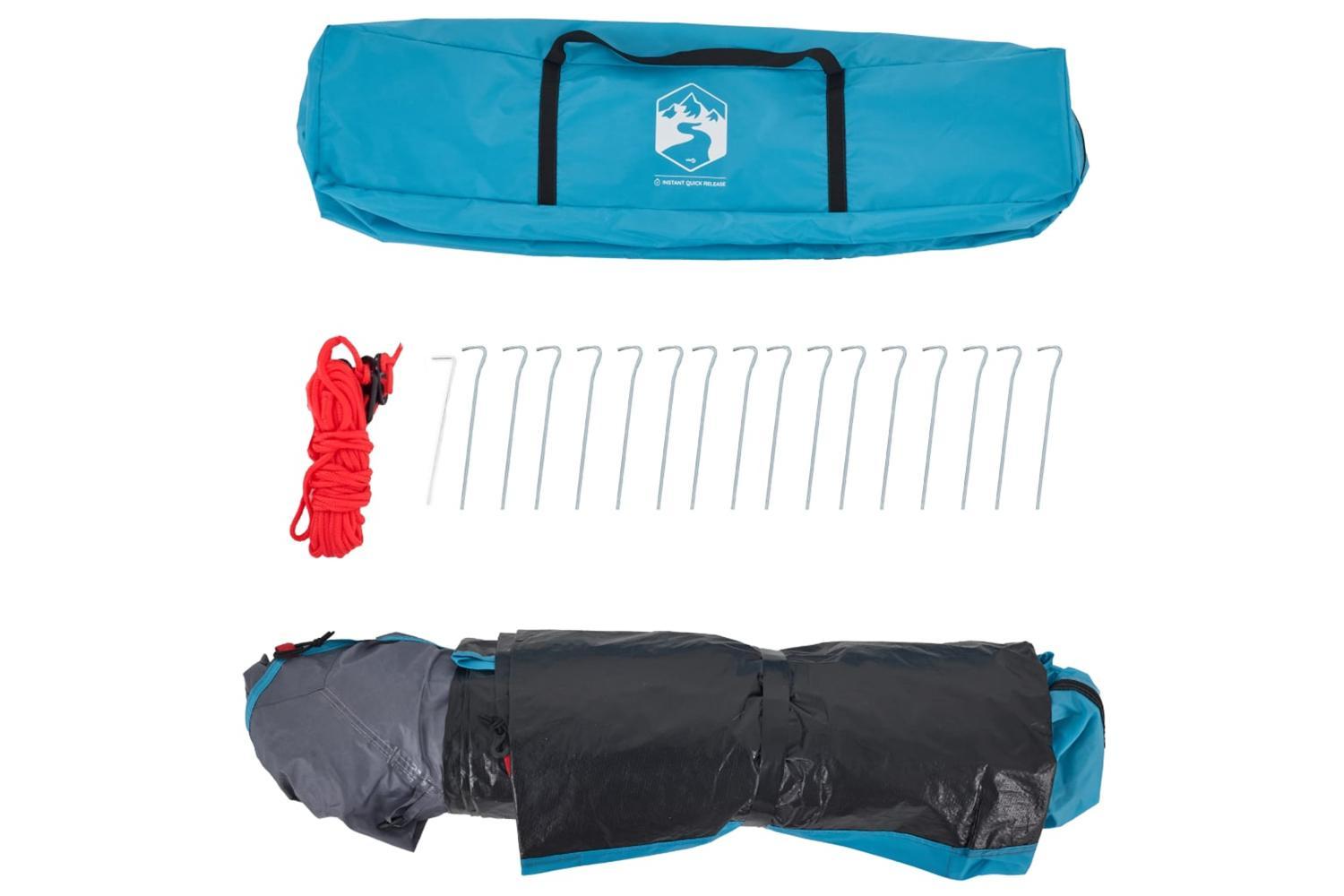 Vidaxl Camping Tent Dome 3-person Blue Quick Release-10