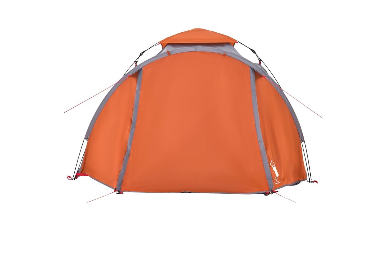 Vidaxl Camping Tent Dome 3-person Grey And Orange Quick Release-6