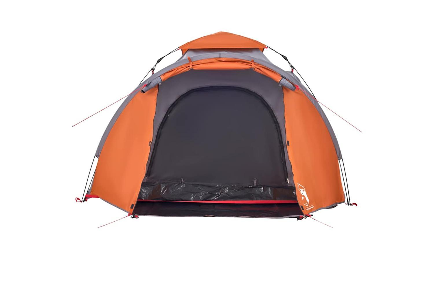 Vidaxl Camping Tent Dome 3-person Grey And Orange Quick Release-7