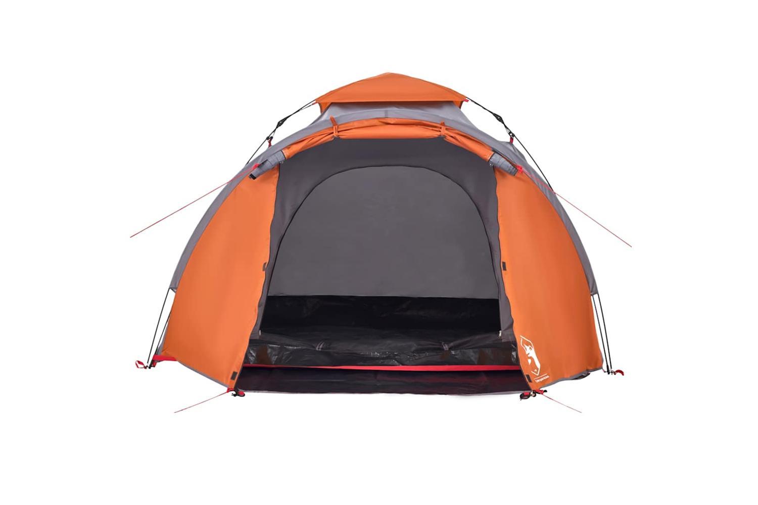 Vidaxl Camping Tent Dome 3-person Grey And Orange Quick Release-8