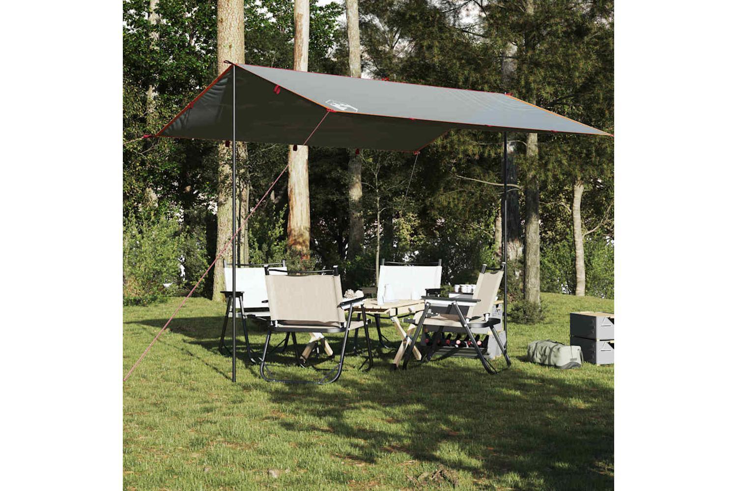 Vidaxl Camping Tarp Grey And Orange 360x294 Cm Waterproof-3
