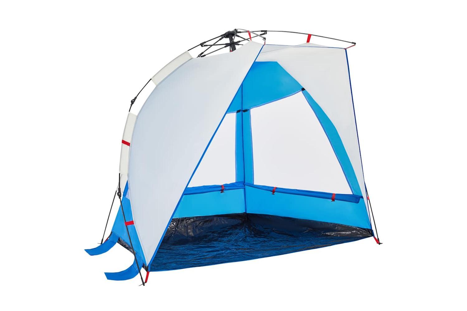 Vidaxl Beach Tent 2-person Azure Blue Quick Release Waterproof-4