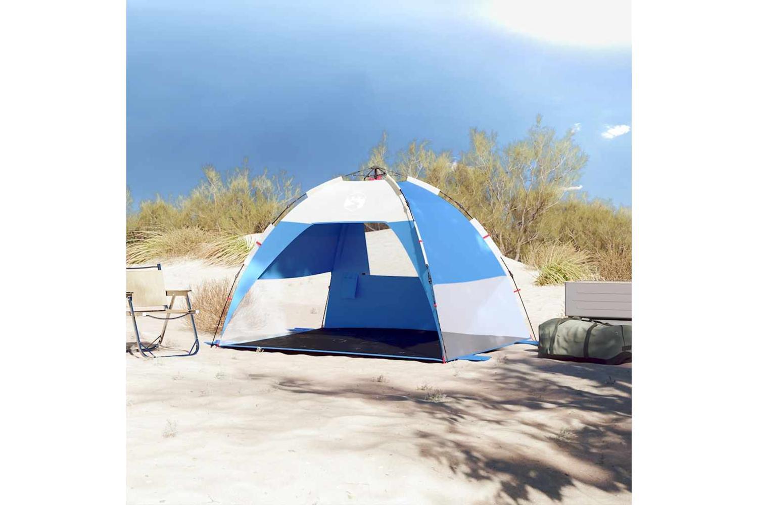 Vidaxl Beach Tent 2-person Azure Blue Quick Release Waterproof-3