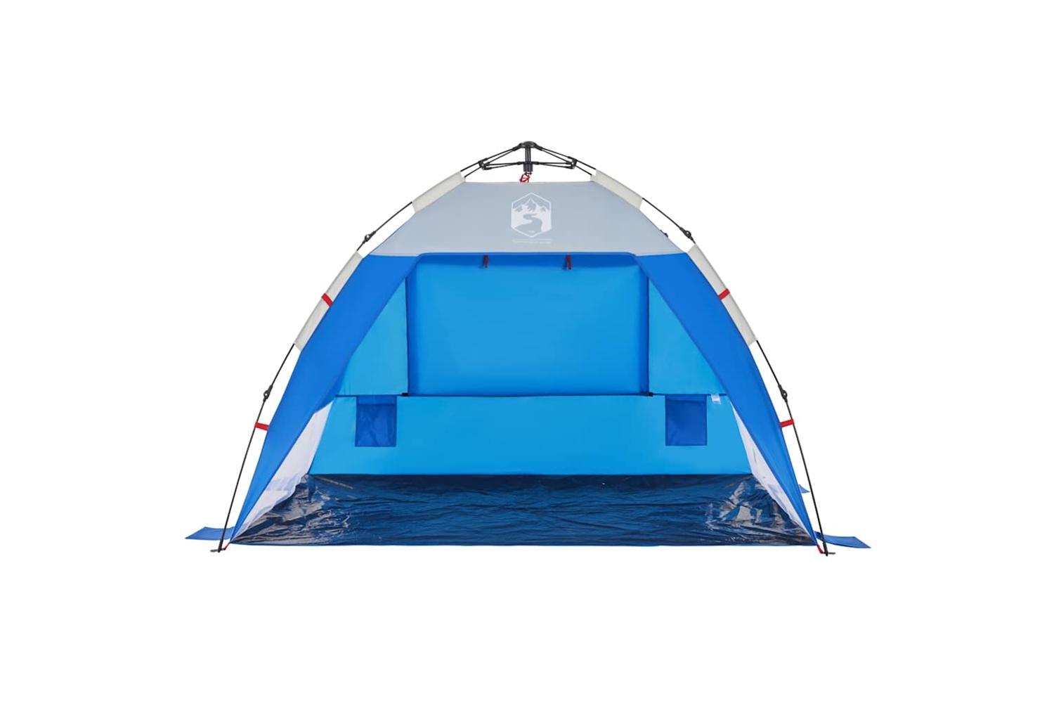 Vidaxl Beach Tent 2-person Azure Blue Quick Release Waterproof-5