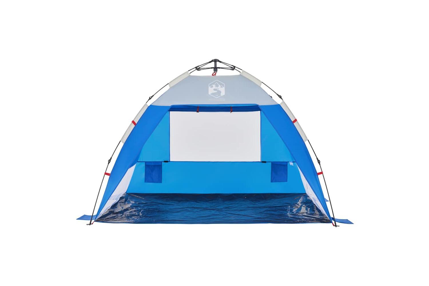 Vidaxl Beach Tent 2-person Azure Blue Quick Release Waterproof-6