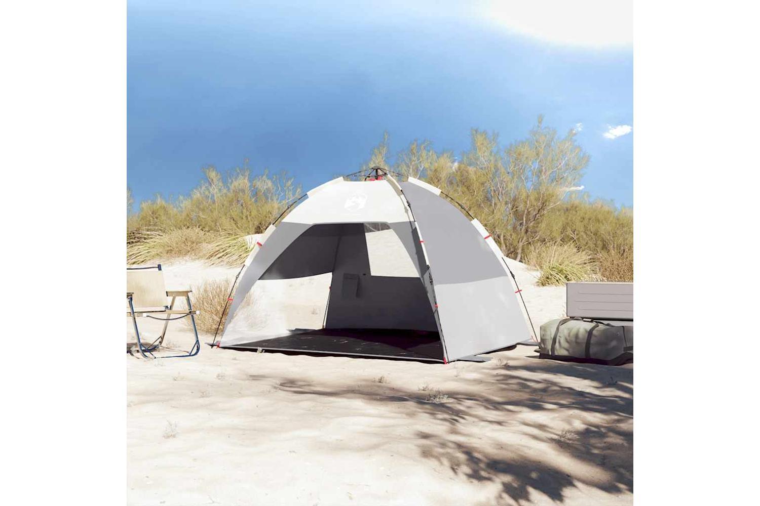 Vidaxl Beach Tent 2-person Grey Quick Release Waterproof-3