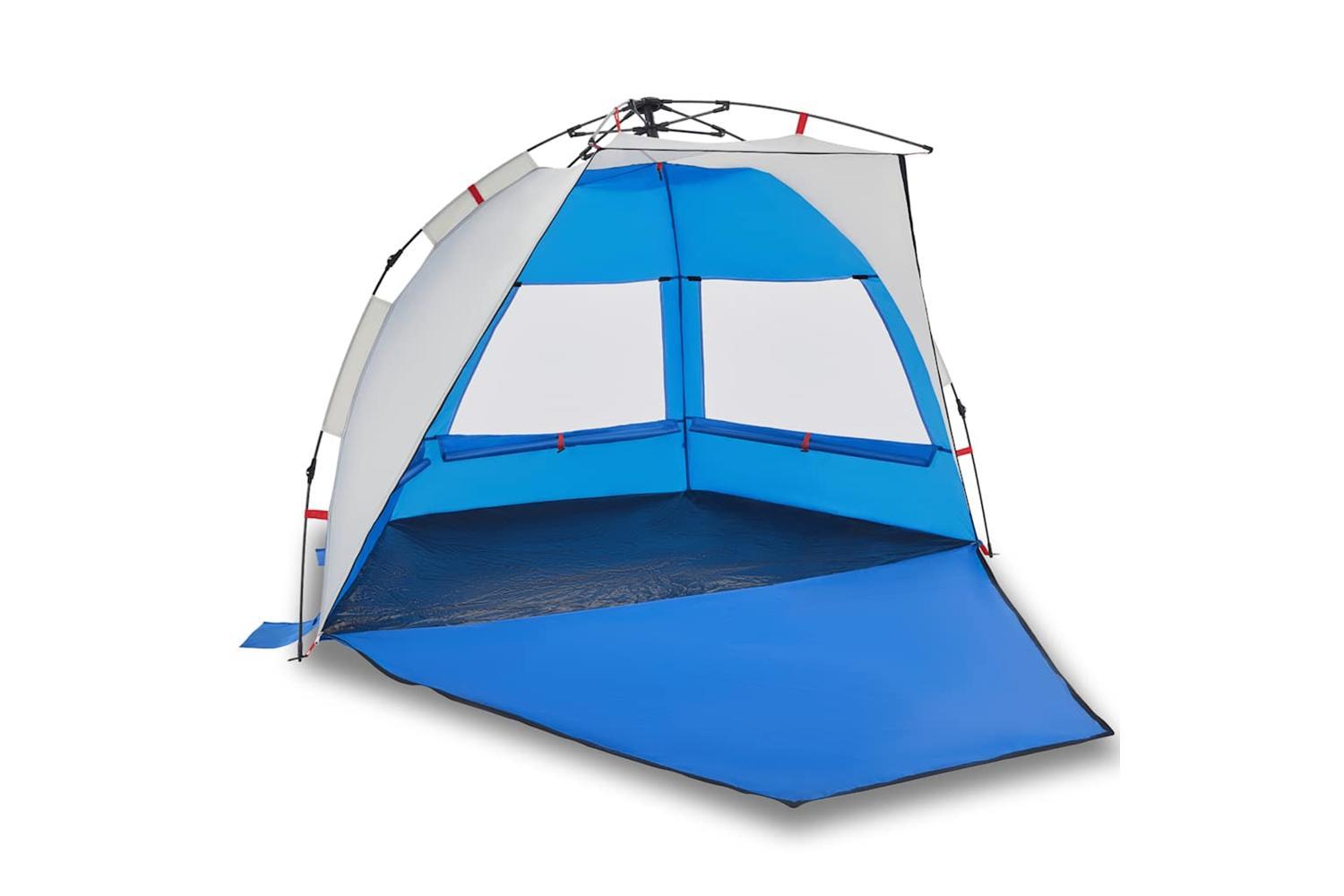 Vidaxl Beach Tent 2-person Azure Blue Quick Release Waterproof-2