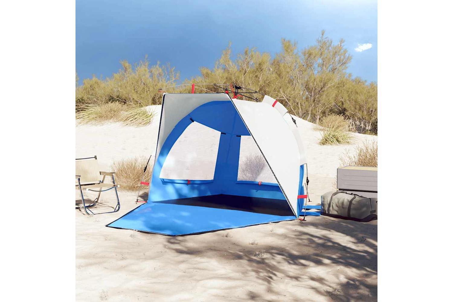 Vidaxl Beach Tent 2-person Azure Blue Quick Release Waterproof-3