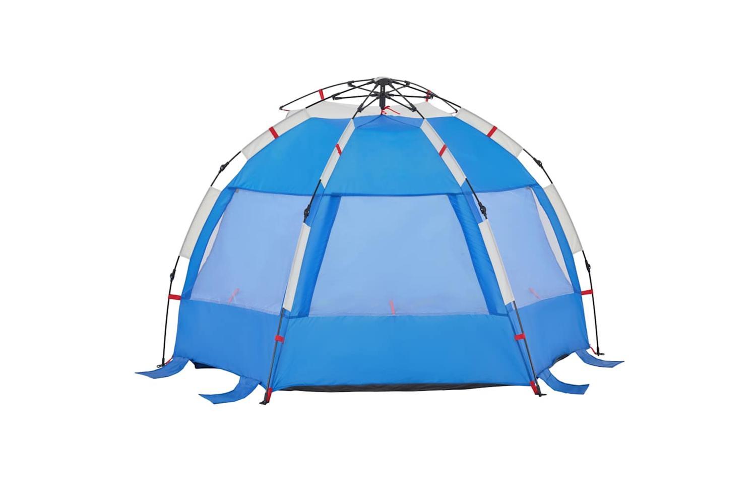 Vidaxl Beach Tent 2-person Azure Blue Quick Release Waterproof-9