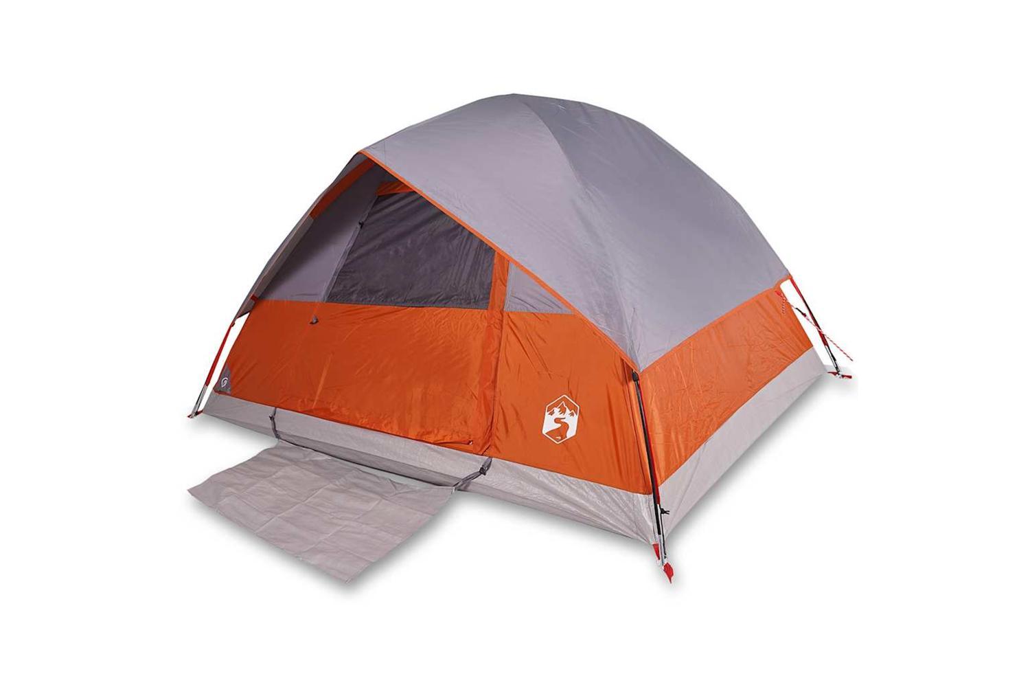 Vidaxl Camping Tent Dome 3-person Orange Waterproof