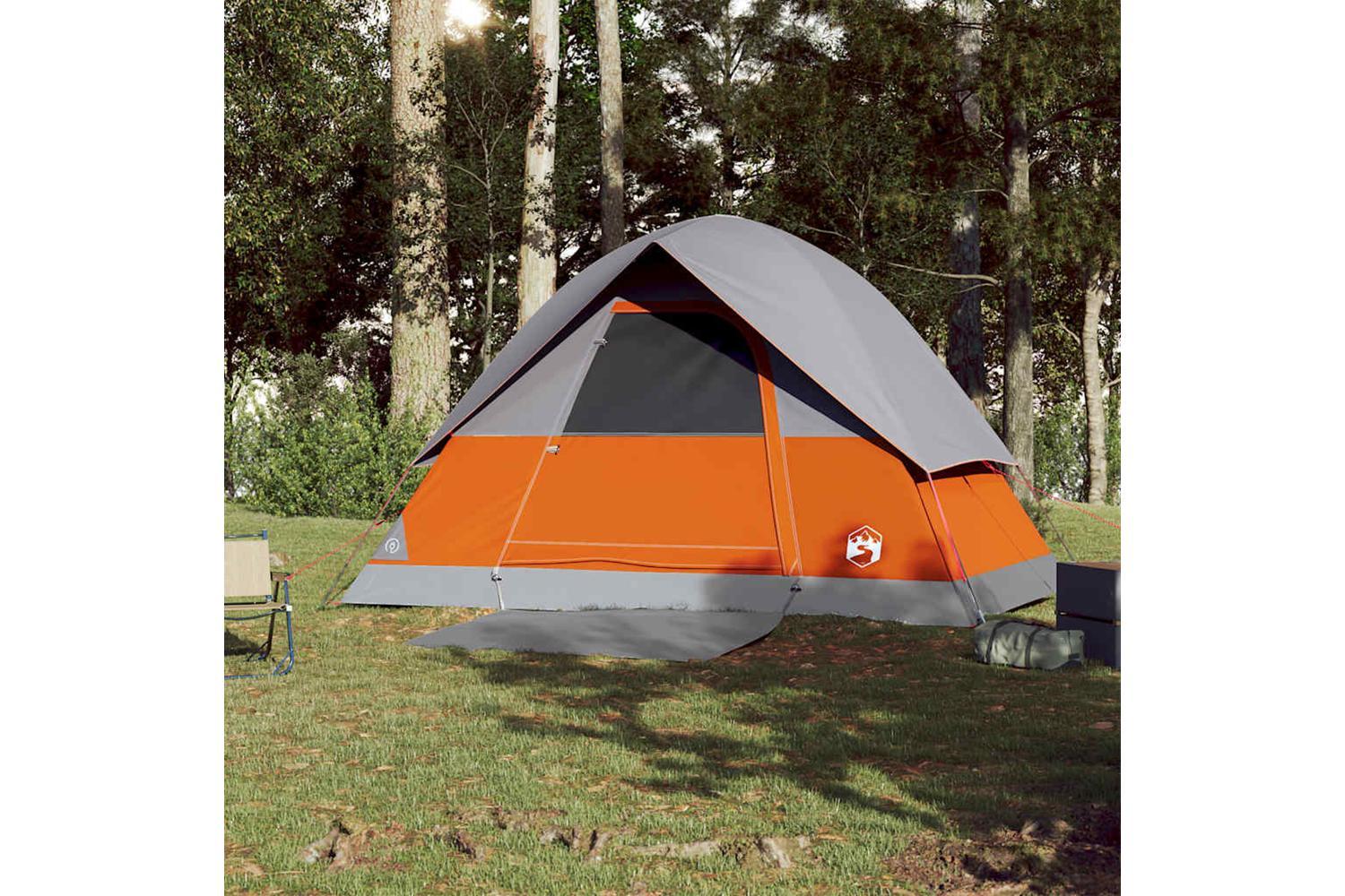 Vidaxl Camping Tent Dome 3-person Orange Waterproof-4