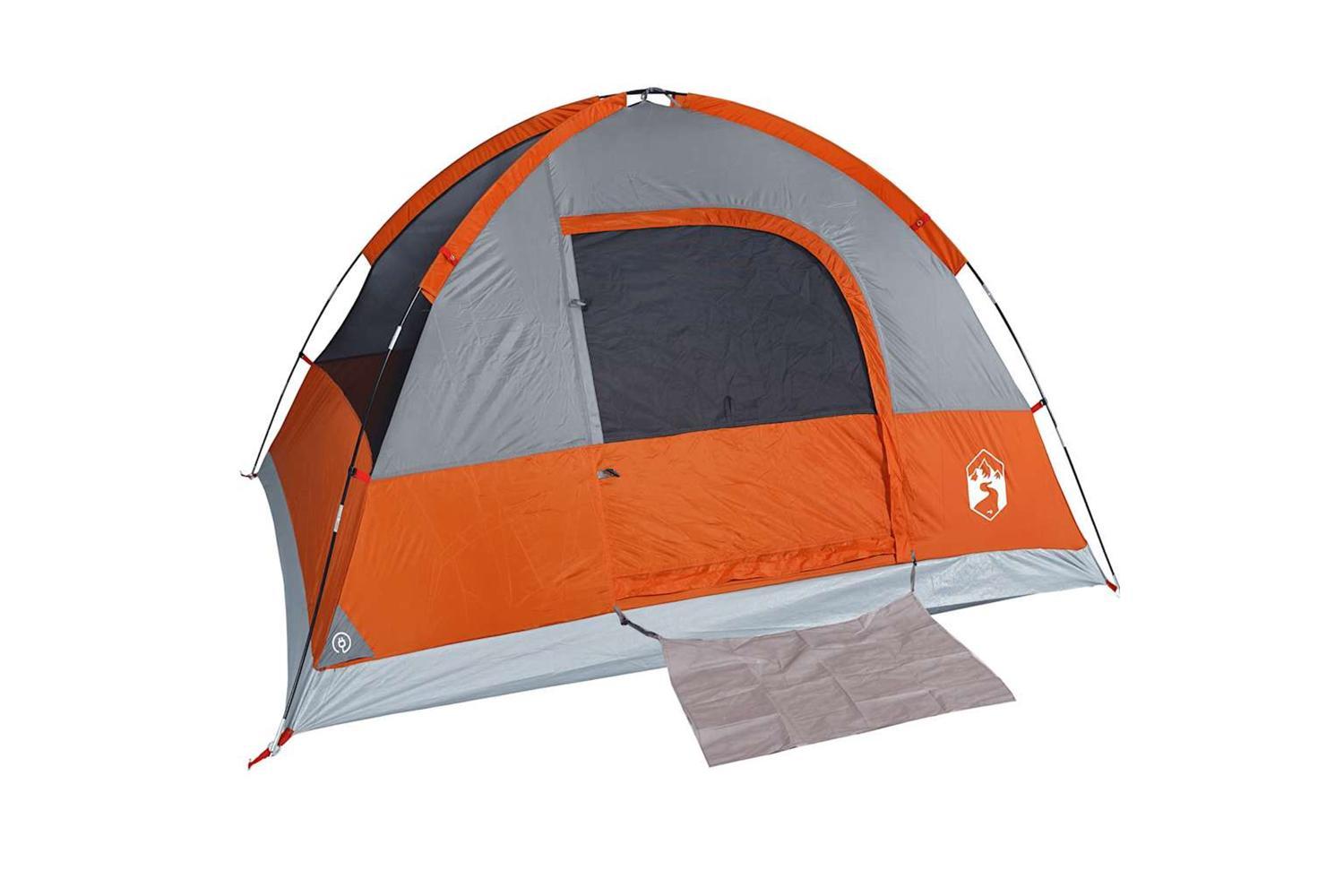 Vidaxl Camping Tent Dome 3-person Orange Waterproof-5