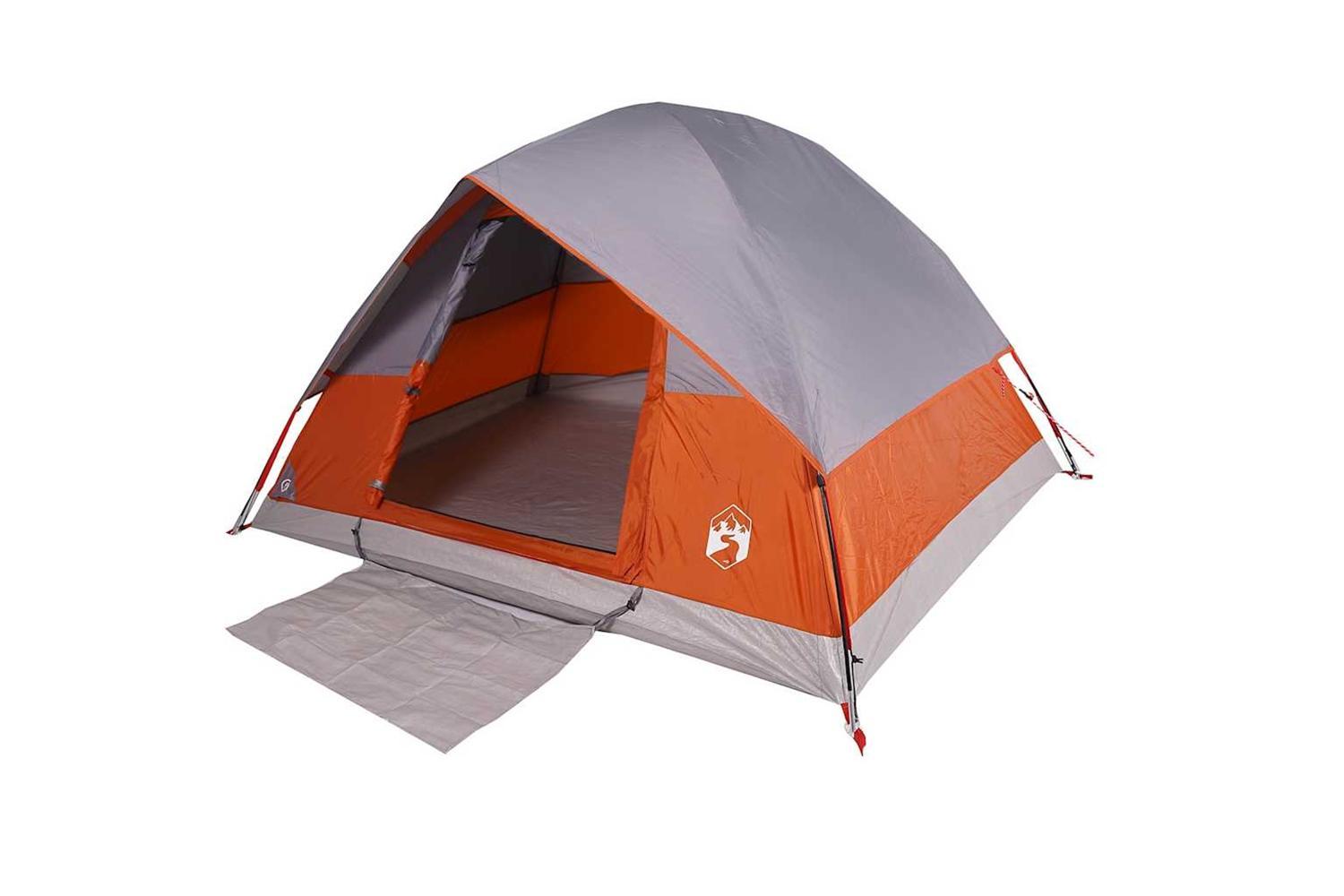 Vidaxl Camping Tent Dome 3-person Orange Waterproof-7
