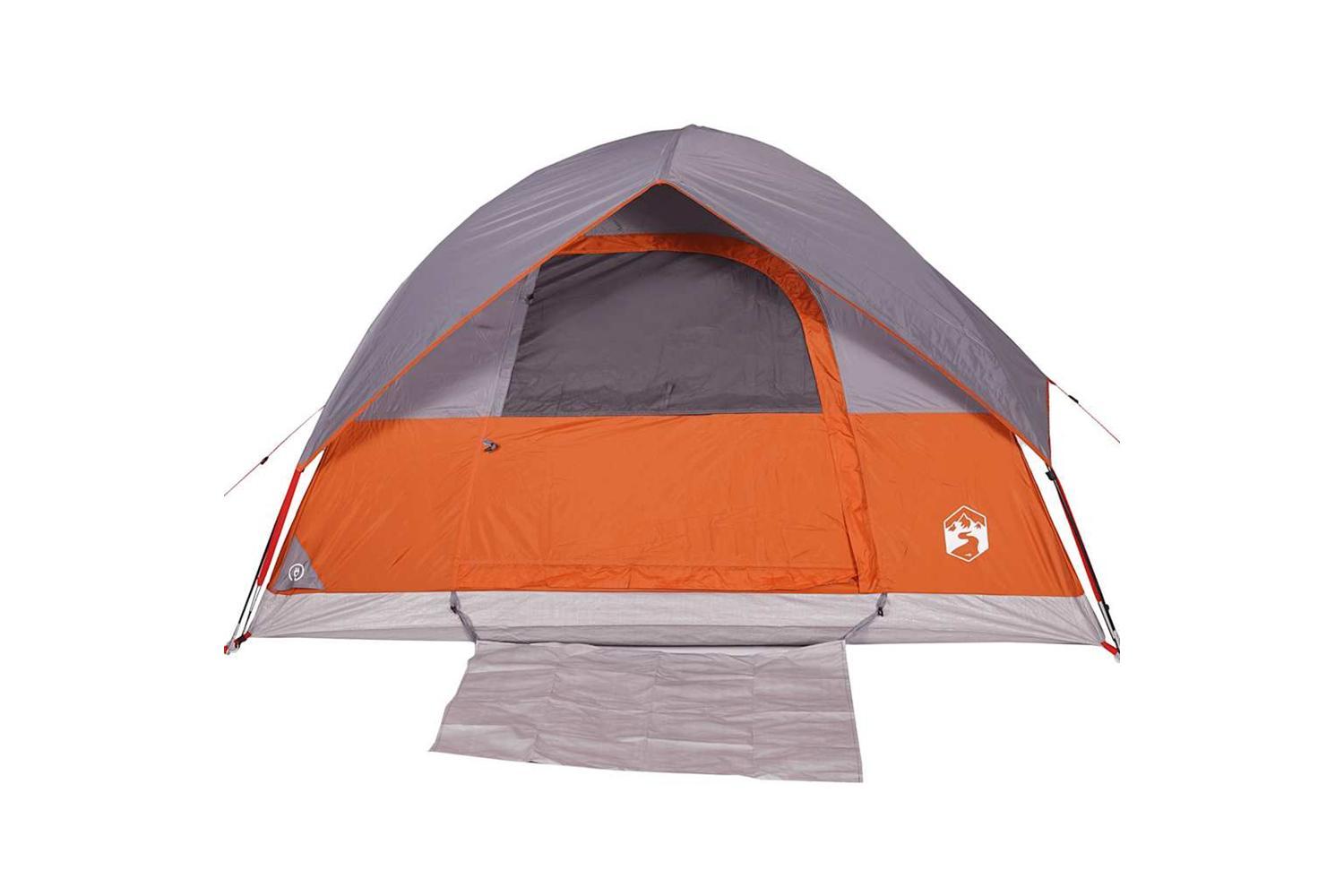 Vidaxl Camping Tent Dome 3-person Orange Waterproof-8