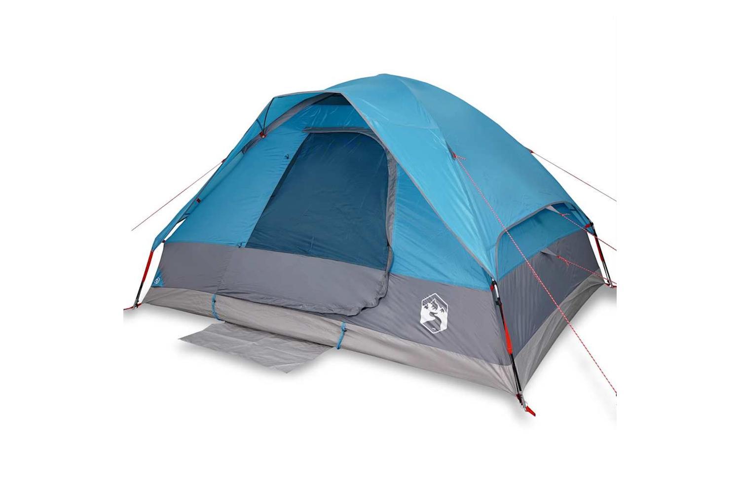 Vidaxl Camping Tent Dome 4-person Blue Waterproof