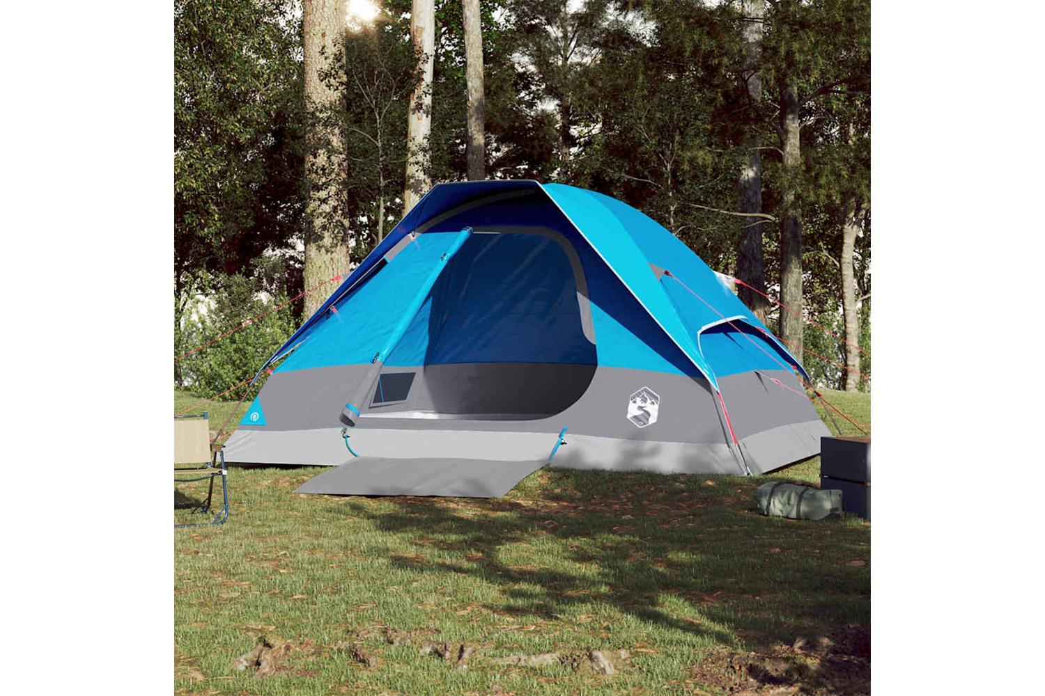 Vidaxl Camping Tent Dome 4-person Blue Waterproof-3