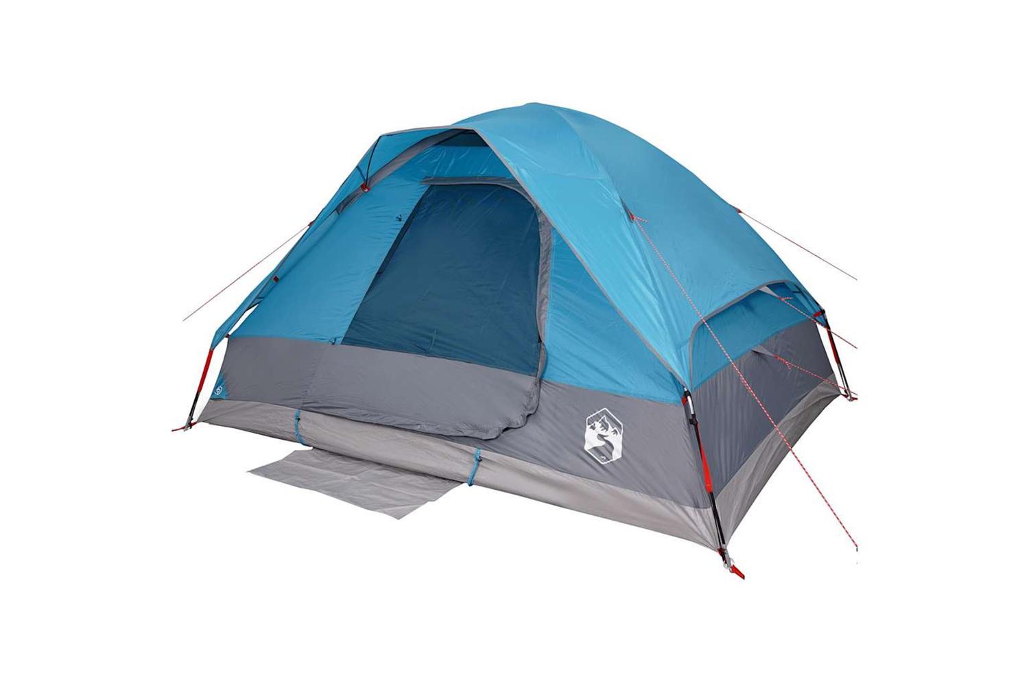 Vidaxl Camping Tent Dome 4-person Blue Waterproof-4