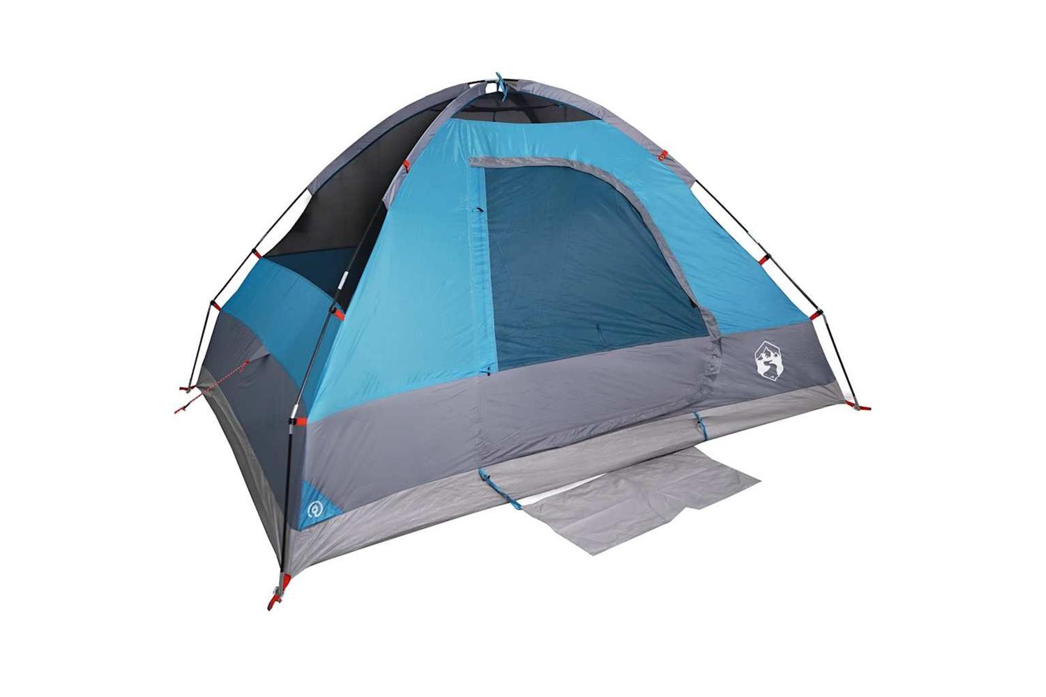 Vidaxl Camping Tent Dome 4-person Blue Waterproof-8