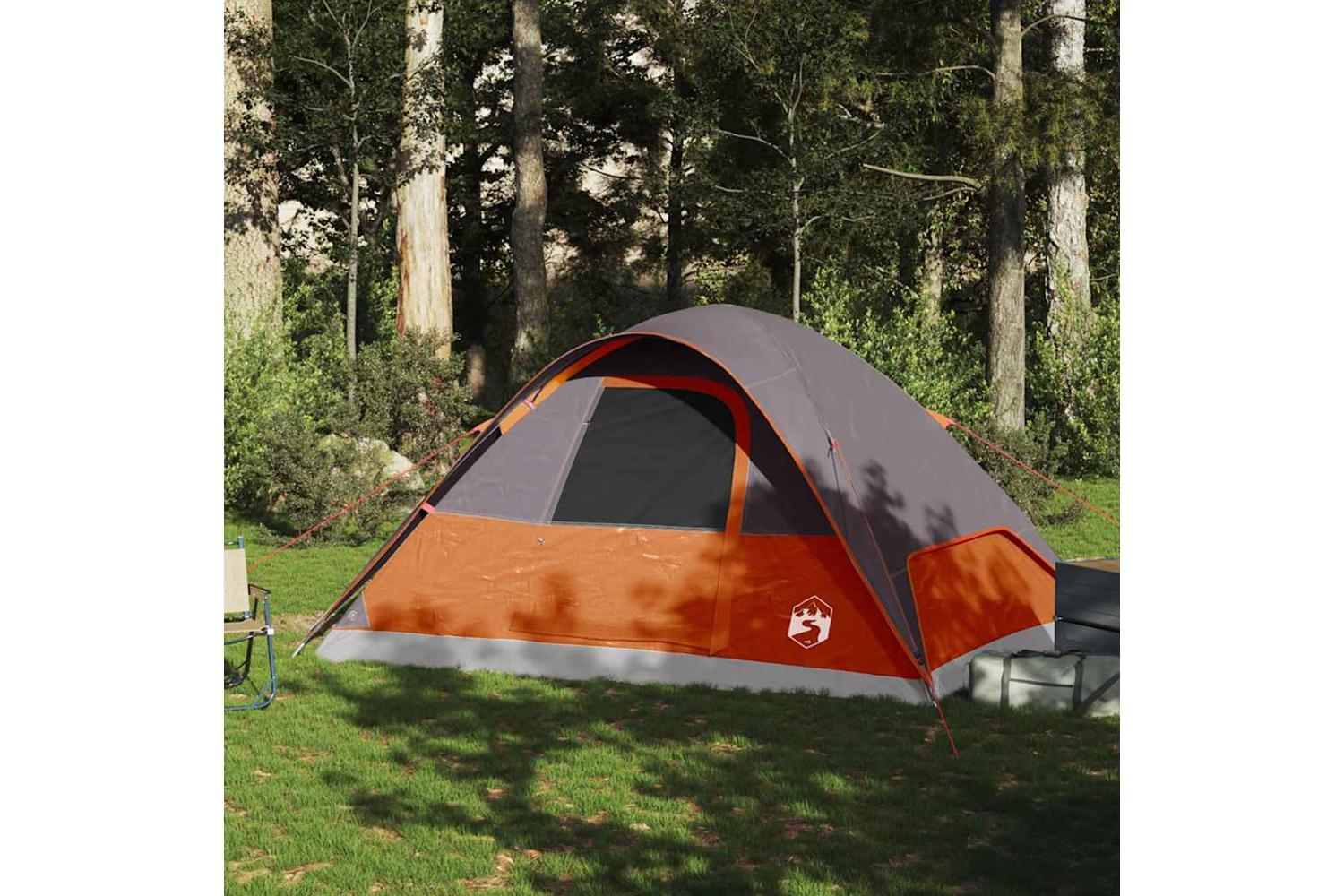 Vidaxl Family Tent Dome 6-person Orange Waterproof-3