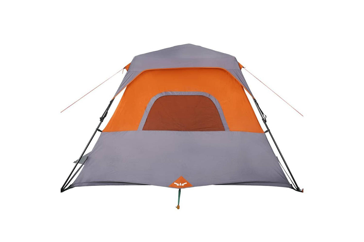 Vidaxl Family Tent 6-person Grey And Orange Quick Release Waterproof-8