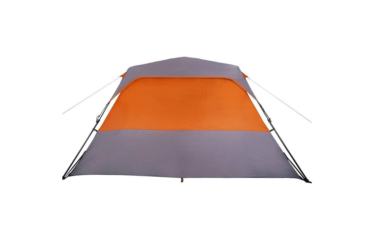 Vidaxl Family Tent 6-person Grey And Orange Quick Release Waterproof-9