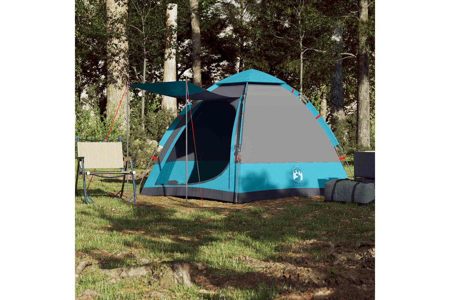 Vidaxl Camping Tent Cabin 4-person Blue Quick Release-3
