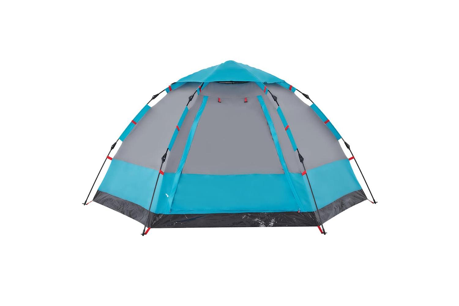 Vidaxl Camping Tent Cabin 4-person Blue Quick Release-8