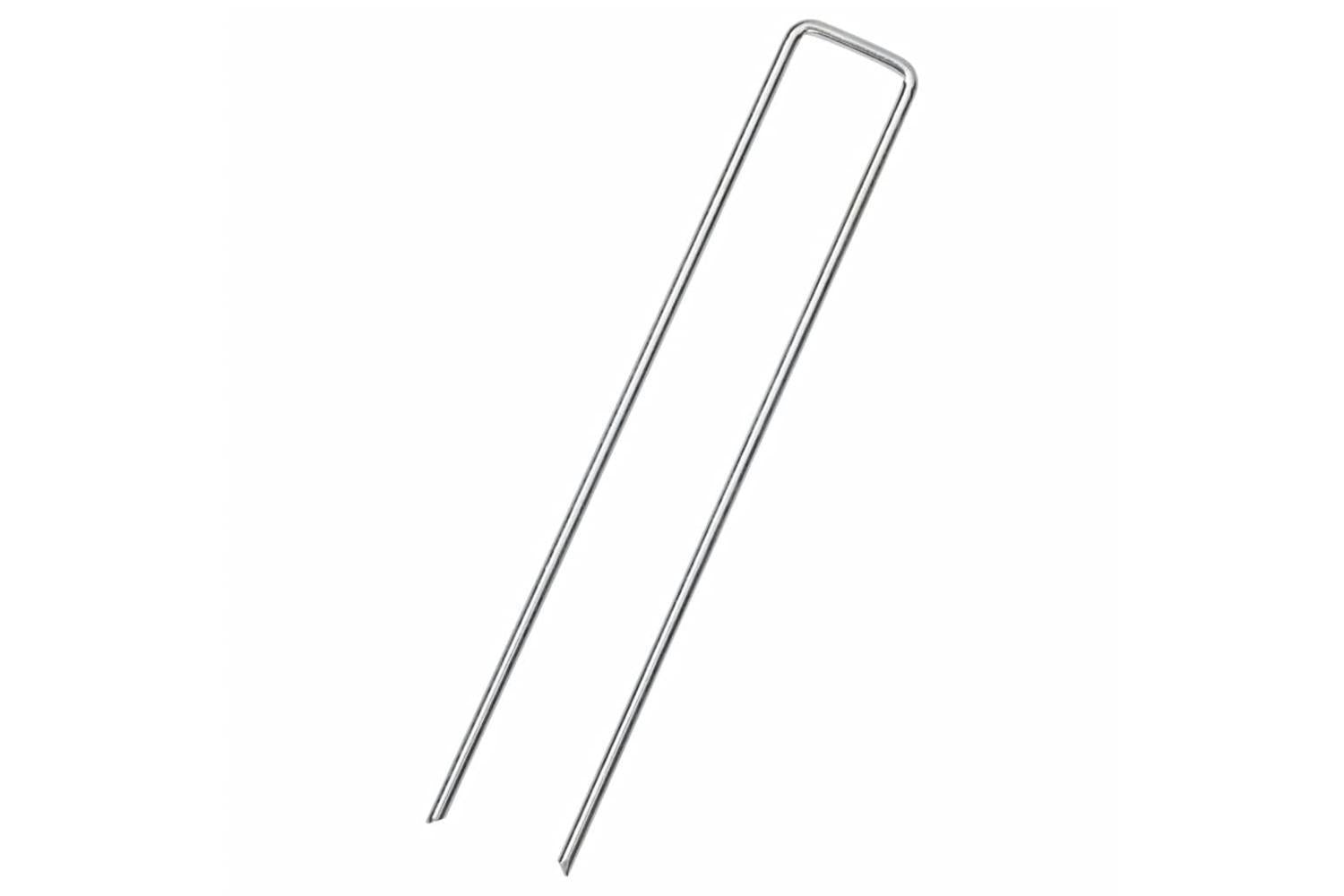 Vidaxl Ground Pegs U Shape 50 Pcs 20x4 Cm Galvanised Steel-2