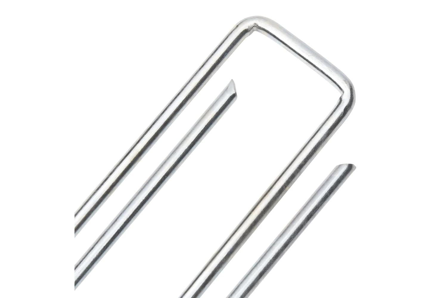 Vidaxl Ground Pegs U Shape 50 Pcs 20x4 Cm Galvanised Steel-4