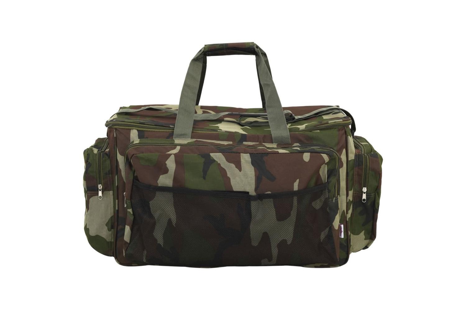 Vidaxl Fishing Bag Waterproof Green Camouflage Oxford Fabric-3